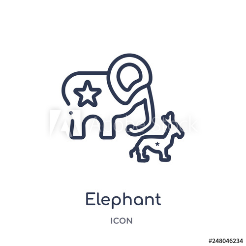 500x500 Elephant Republican Icon From Political Outline Collection Thin
