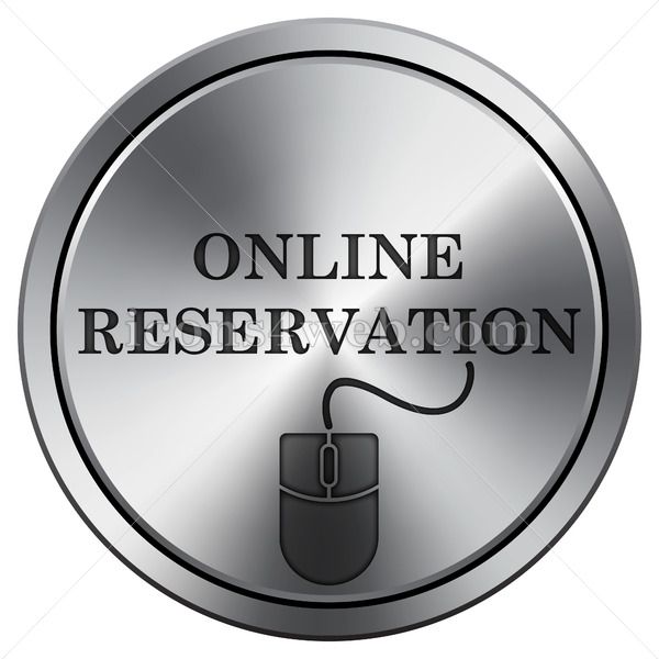 600x600 Online Reservation Icon Round Icon Imitating Metal