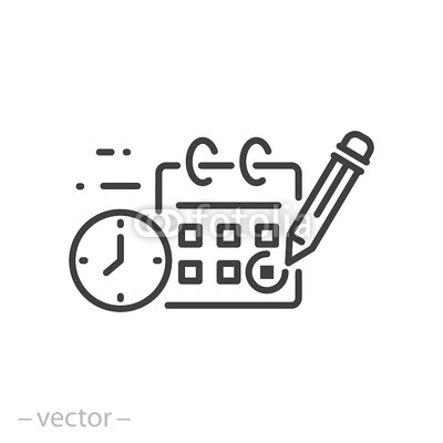 400x400 Marking Day Icon, Calendar Reservation Linear Sign Isolated
