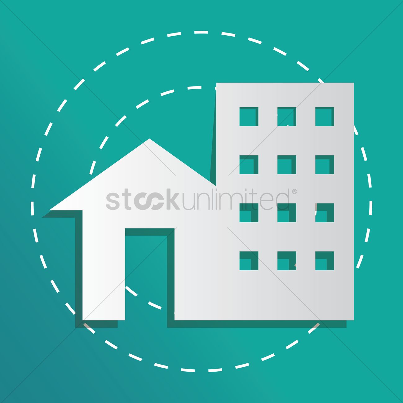 1300x1300 Free Residential And Commercial Building Icon Vector Image