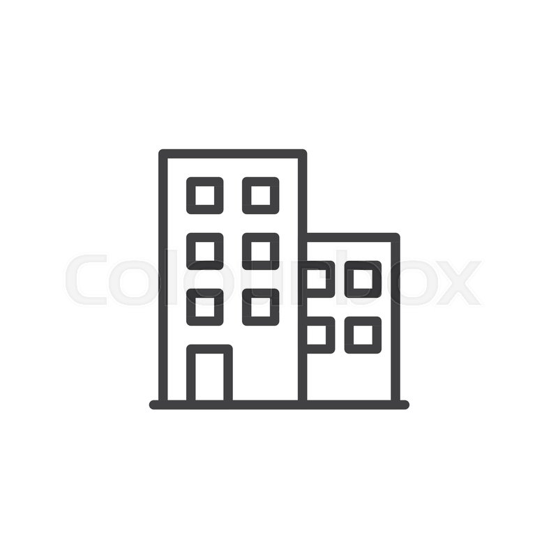 800x800 Residential Building Line Icon, Stock Vector Colourbox