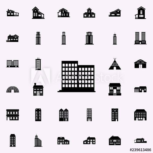 500x500 Residential Building Icon House Icons Universal Set For Web