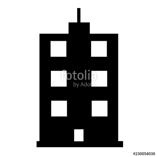 500x500 Buildings Icon On White Background Flat Style Residential Sign