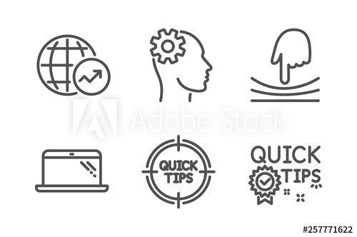 500x332 Laptop, Elastic And World Statistics Icons Simple Set Engineering