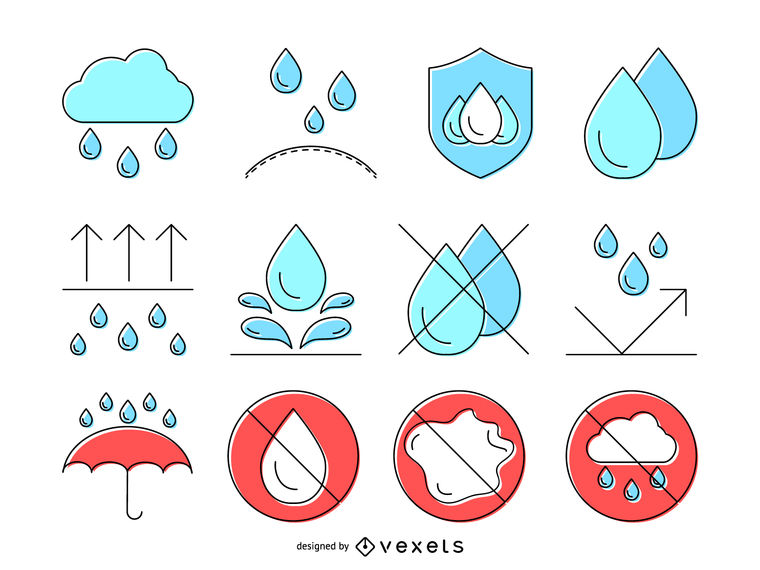 Water Resistance Icon Set 760x570 Water Resistance Icon Set
