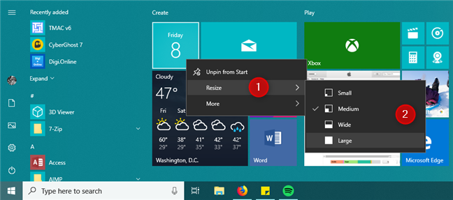 How To Resize Tiles In Windows On The Start Menu Digital Citizen 648x287 How To Resize Tiles In Windows On The Start Menu Digital Citizen