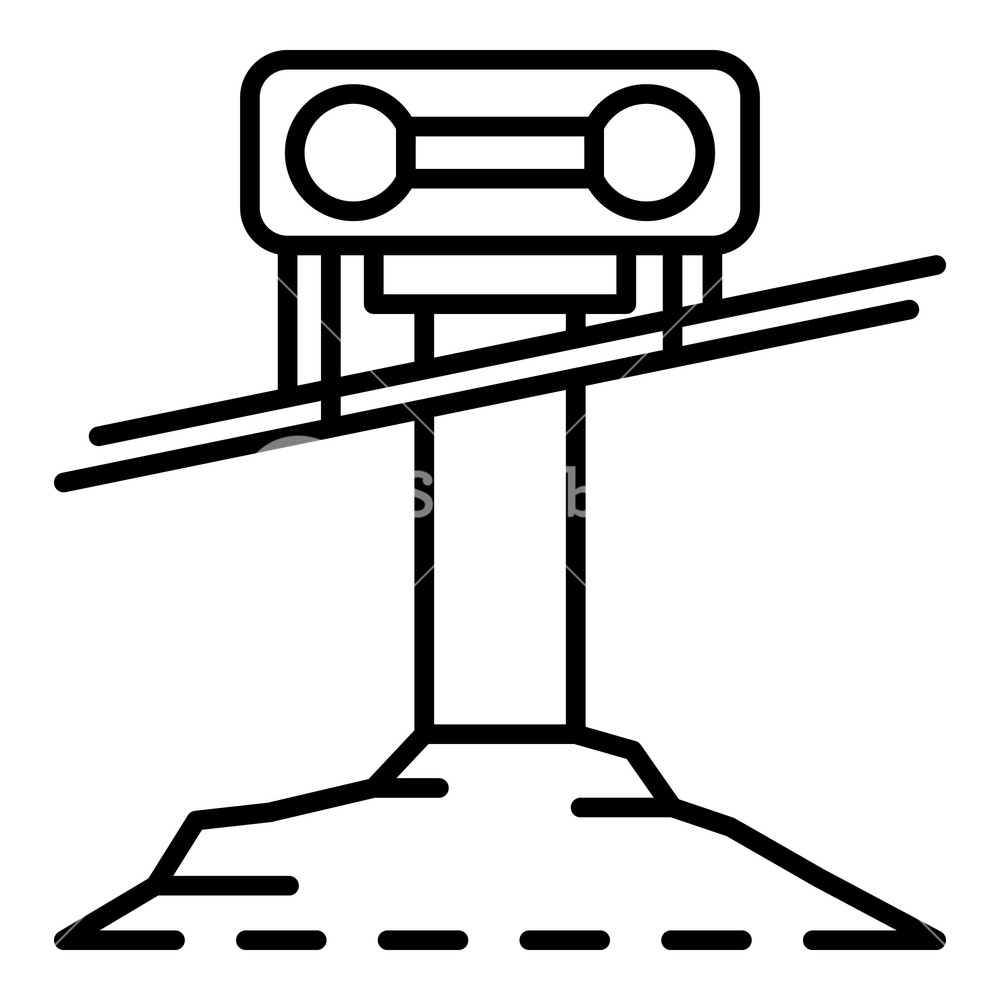 1000x1000 Cable Car Ski Resort Icon Outline Cable Car Ski Resort Vector