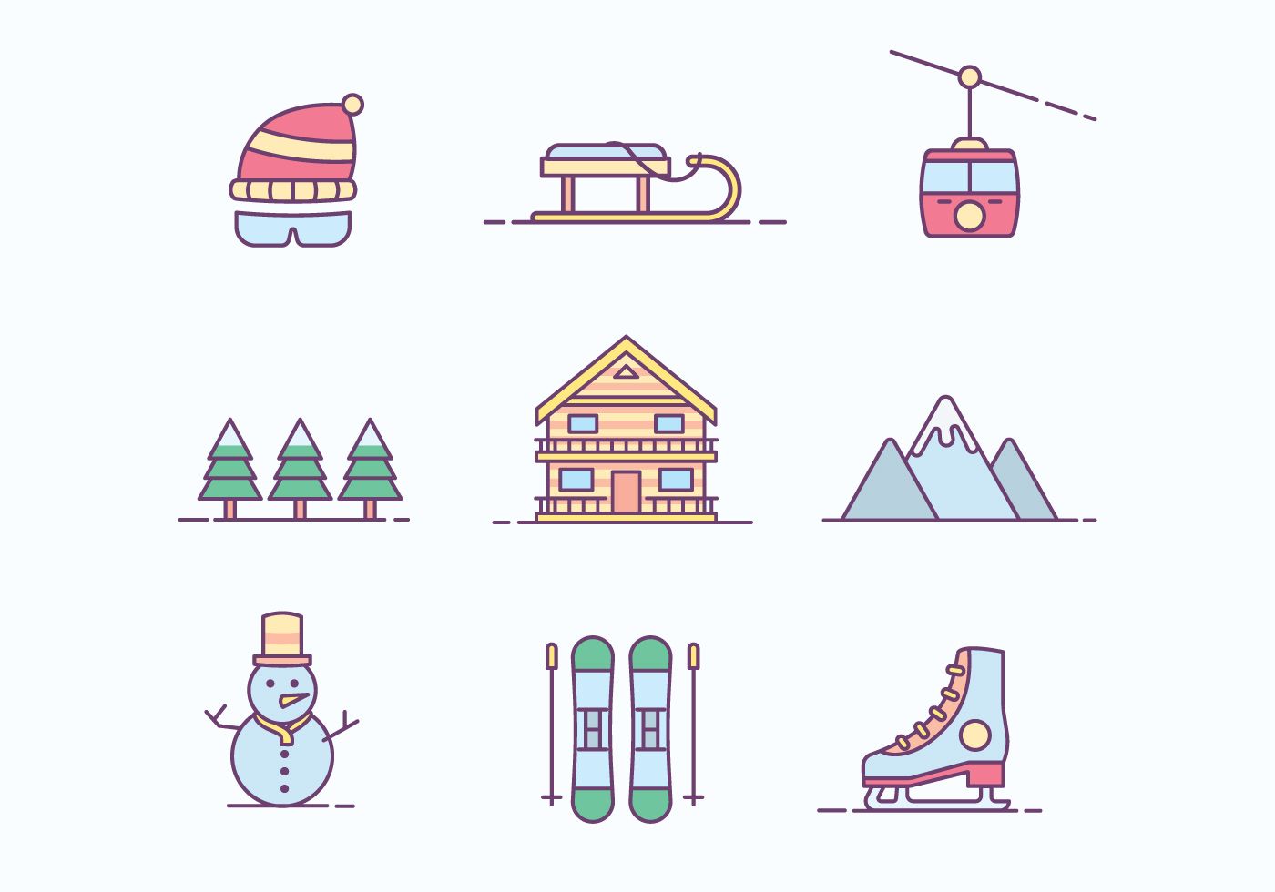 1400x980 Free Winter Ski Resort Icon Clip Art Skiing, Bullet Journal