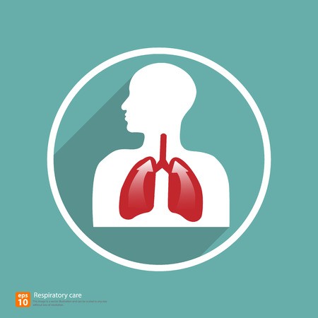 450x450 Respiratory Icon Vector With Shadow, Medical Sign Royalty Free