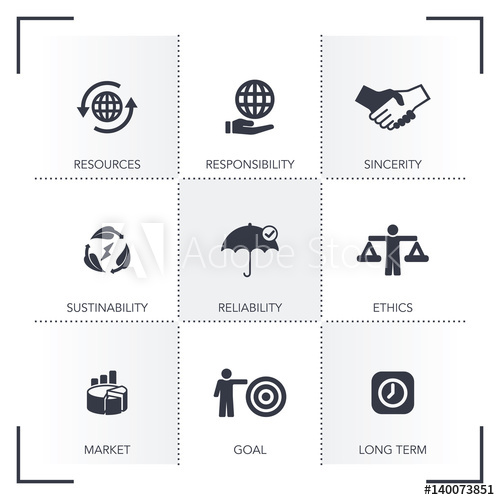 500x500 Corporate Socail Responsibility Icon Set