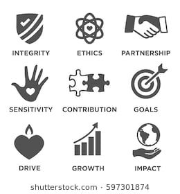 260x280 Social Responsibility Solid Icon Set With Impact, Ethics