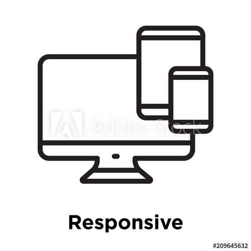 500x500 Responsive Icon Vector Sign And Symbol Isolated On White