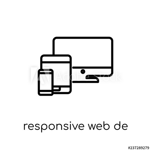 500x500 Responsive Web Design Icon Trendy Modern Flat Linear Vector