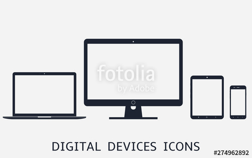 500x313 Set Of Digital Devices Icons Vector Illustration Of Responsive Web