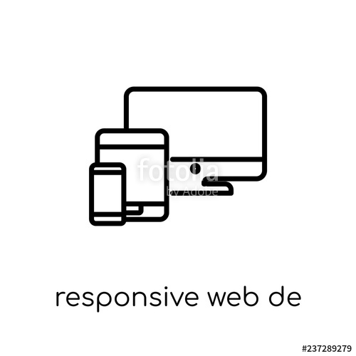 500x500 Responsive Web Design Icon Trendy Modern Flat Linear Vector