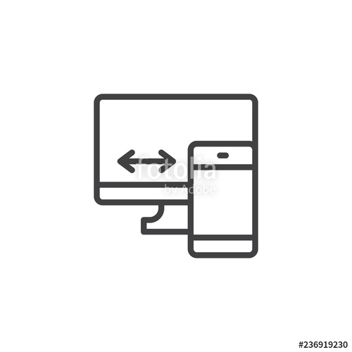 500x500 Responsive Web Design Outline Icon Linear Style Sign For Mobile