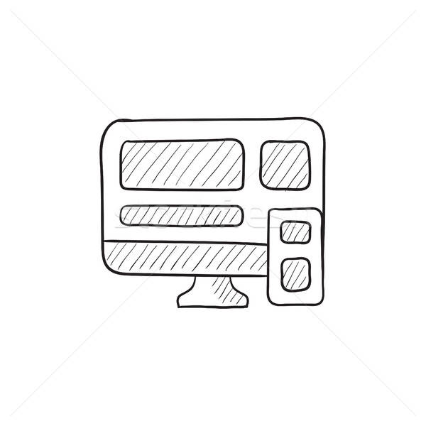 600x600 Responsive Web Design Sketch Icon Vector Illustration Andrei