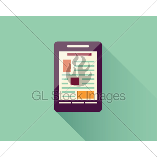 500x500 Flat Icon Smart Phone, Electronic Device, Responsive Web Gl