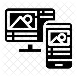 256x256 Responsive Website Icon Of Glyph Style