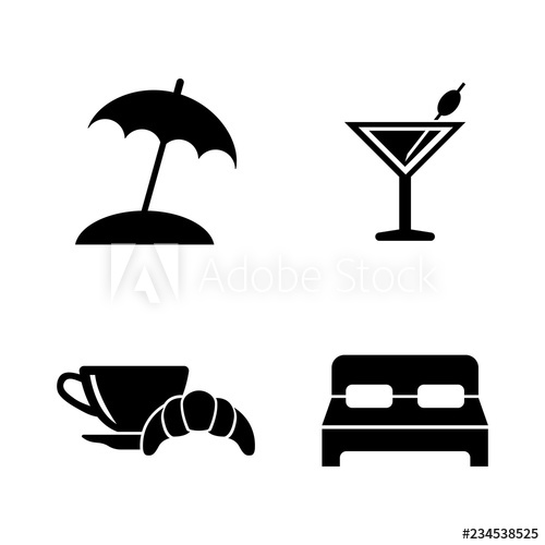 500x500 Relaxation, Rest Simple Related Vector Icons Set For Video