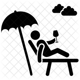 256x256 Beach Rest Icon Of Glyph Style