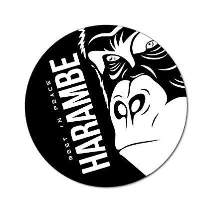 425x425 Rest In Peace Harambe Sticker Automotive