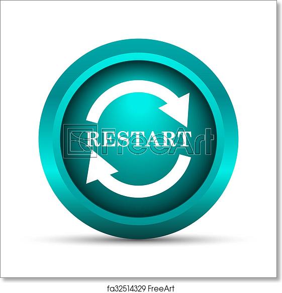 561x581 Free Art Print Of Erp Icon Restart Icon Internet Button On White