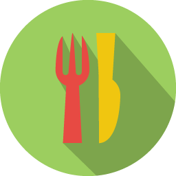 256x256 Restaurant Icon Colorful Long Shadow Iconset Graphicloads