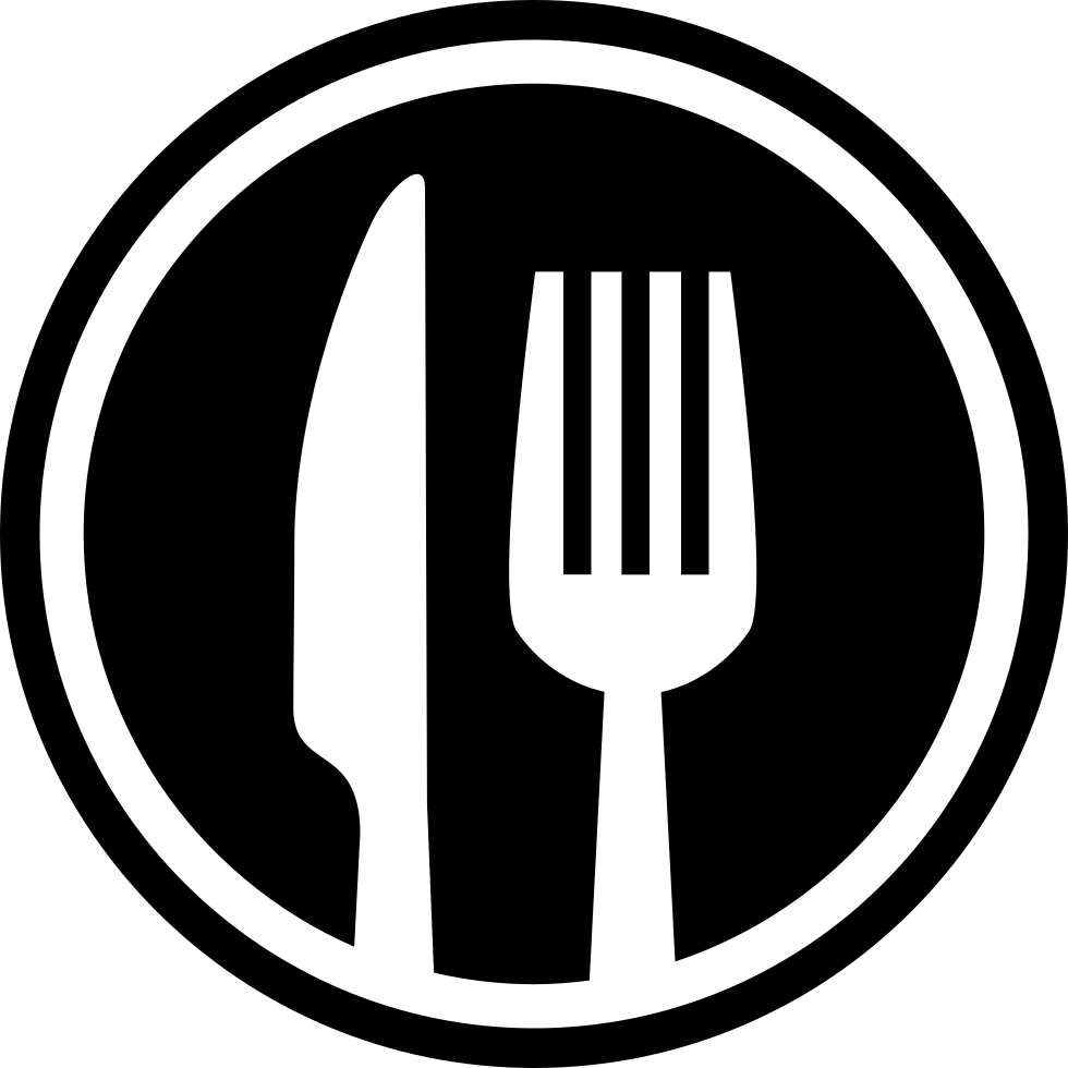 980x980 Fork And Knife Cutlery Circle Interface Symbol For Restaurant