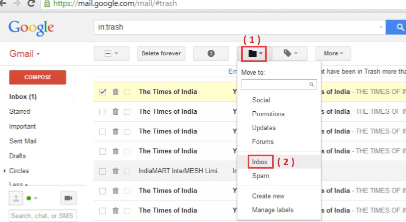 813x445 Restore Deleted Email On Gmail