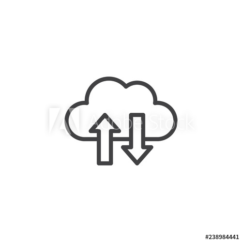 Cloud Computing And Arrows Outline Icon Linear Style Sign 500x500 Cloud Computing And Arrows Outline Icon Linear Style Sign