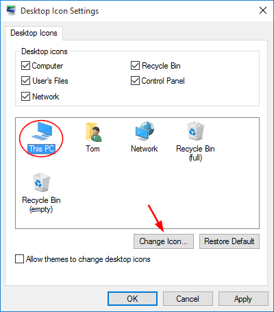 400x455 How To Change Or Restore Desktop Icons In Windows Password