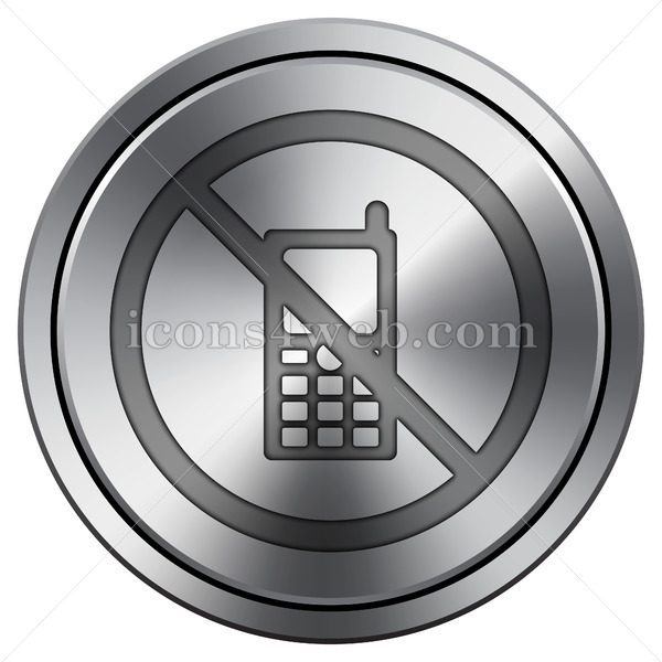 600x600 Mobile Phone Restricted Icon Round Icon Imitating Metal