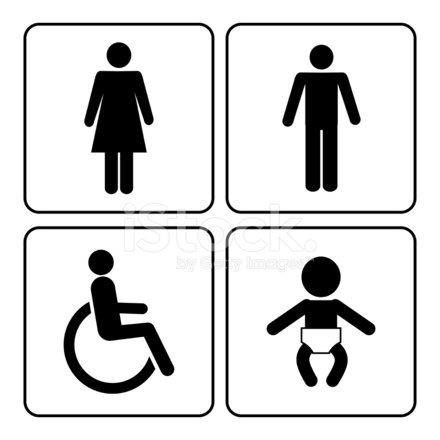 440x440 Restroom Icons Stock Vector