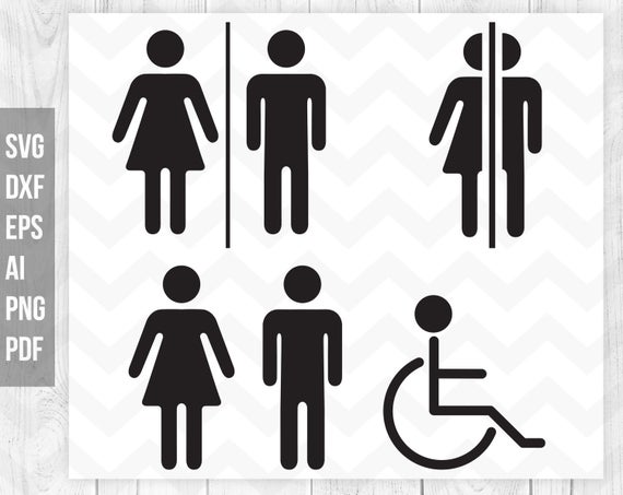 570x453 Restroom Sign Bathroom Toilet Door Sticker Restroom Etsy