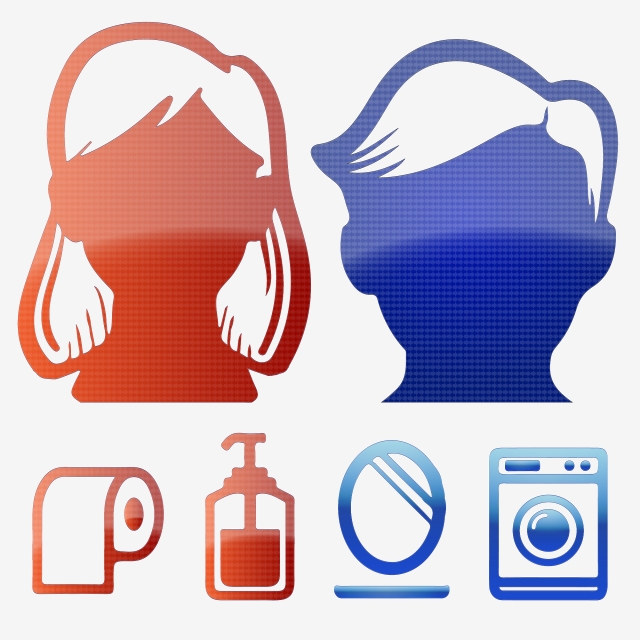 640x640 Toilet Men And Women Sign Icon, Male Restroom Icon, Female