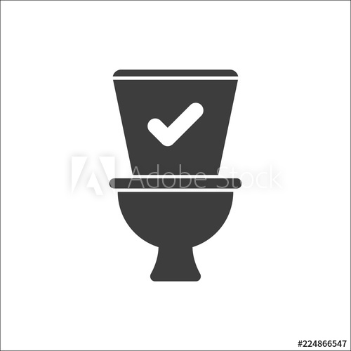 500x500 Toilet Icon, Bathroom, Restroom Icon With Check Sign Toilet Icon