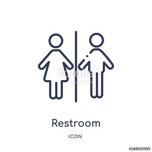 500x500 Restroom Icon From Museum Outline Collection Thin Line Restroom
