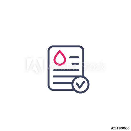 500x500 Blood Test Results Icon, Linear