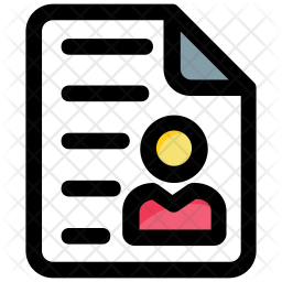 256x256 Resume Icon Of Colored Outline Style