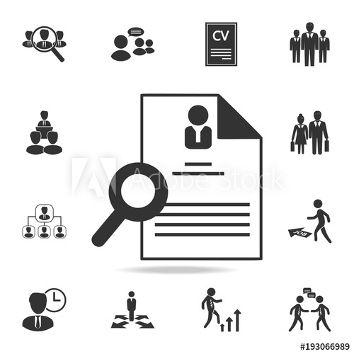 500x500 Hiring And Recruiting, Resume Icon Set Of Human Resources, Head