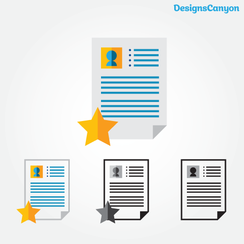 500x500 Resume Icon Set Vector Free Vector