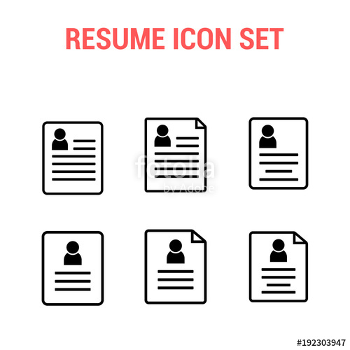 500x500 Resume Icon Set Cv Symbol Stock Image And Royalty Free Vector
