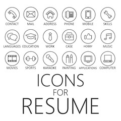 Resume Icon Set at Vectorified.com | Collection of Resume Icon Set free ...