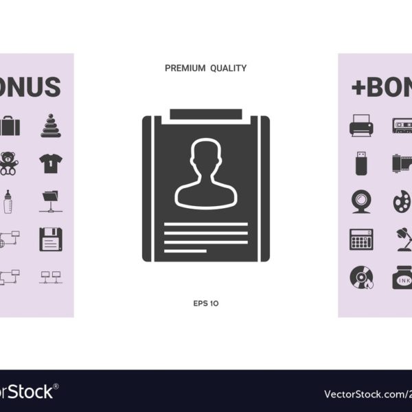 600x600 Resume Icon Symbol Royalty Free Vector Image Vectorstock Within