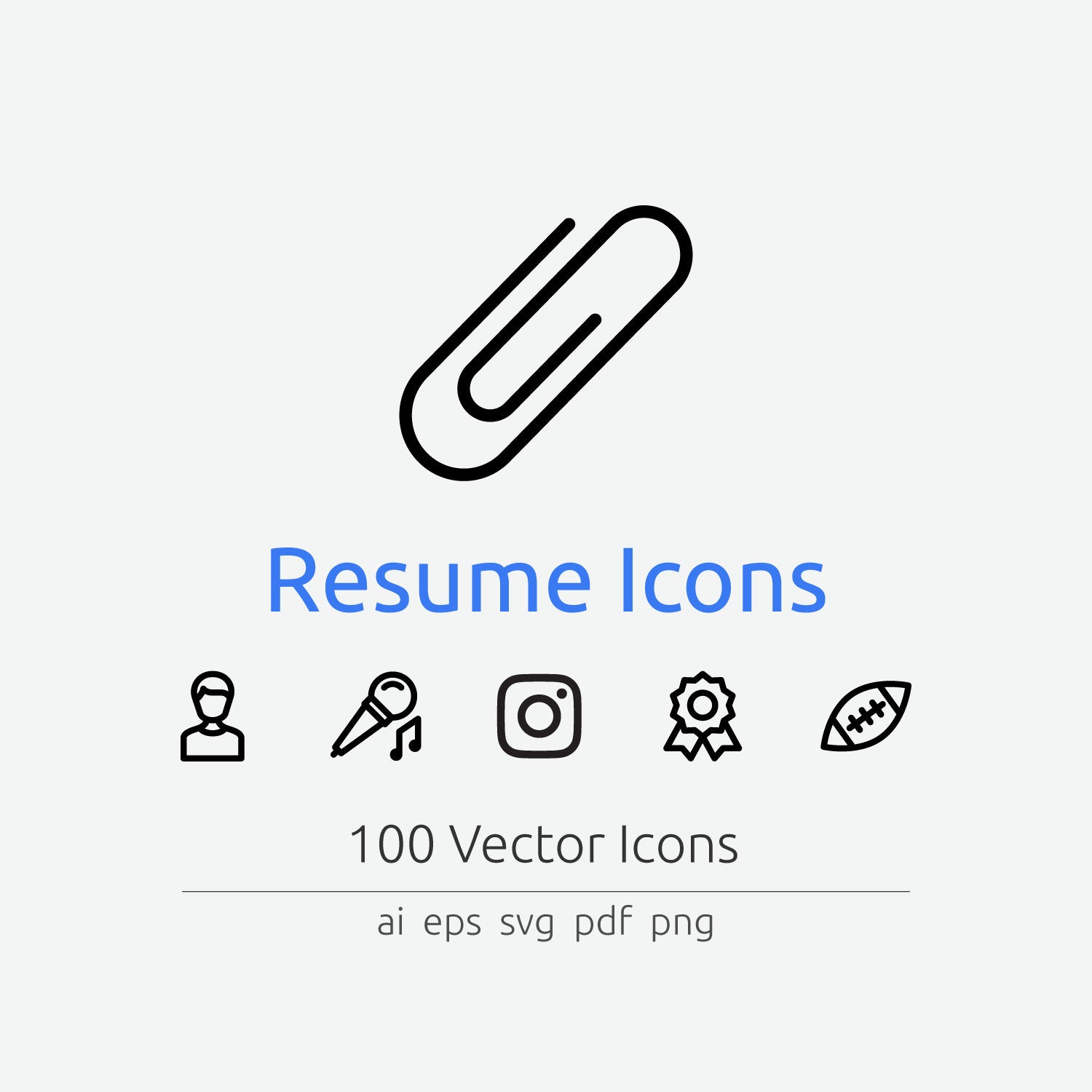 1500x1500 Resume Icons In Vector And Png Etsy