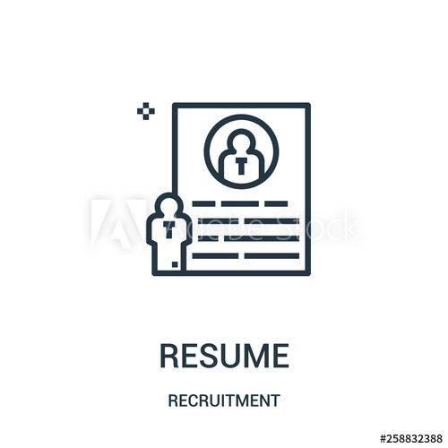 500x500 Resume Icon Vector From Recruitment Collection Thin Line Resume