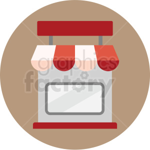 300x300 Retail Store Icon With Brown Circle Background Clipart Royalty