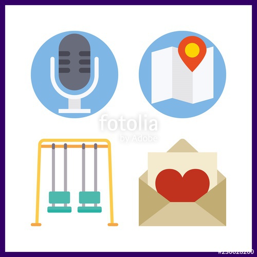 500x500 Retro Icon Love Letter And Microphone Vector Icons In Retro Set