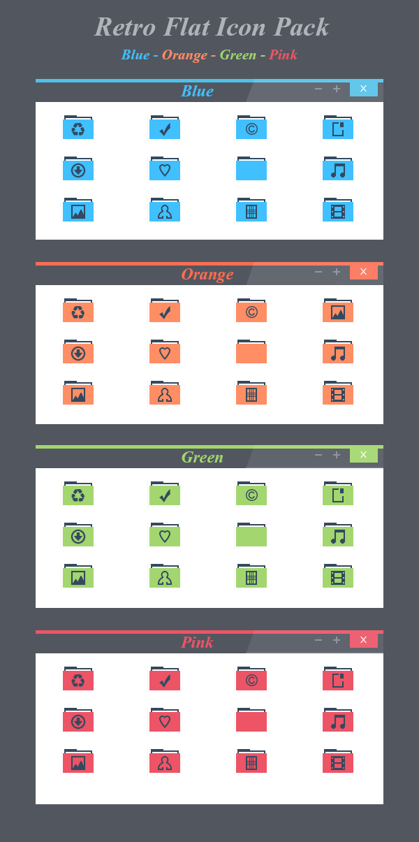 600x1205 Retro Flat Iconpack